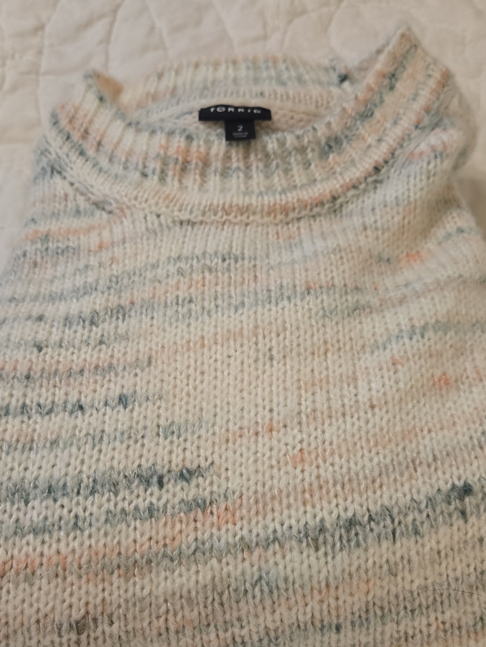 torrid Cream Speckled Crew Neck Sweater